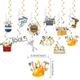 24 Pcs Tools Hanging Decorations Tools Hanging Swirls Ceiling Swirls Tools Birthday Party Supplies For Tools Party Decorations Toolbox Decorations