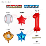 1St Birthday Party Decorations Baseball Foil Number 1 Balloons Set First Birthday Party Supplies Glove Round Baseball Bat Theme Mylar Balloon Boys Rookie Of The Year 10 Inch 15 Inch 22 Inch