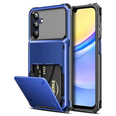 For Samsung Galaxy A15 Case Wallet 5 Credit Card Holder Id Slot Flip Cover Galaxy A15 Wallet Case Back Pocket Dual Layer Protective Hard Shell Tpu Rubber Bumper Armor For Samsung A15 5G Blue