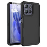 For Motorola Moto G Power 5G 2025 Case With Glass Screen Protector, 15Ft Military-Grade Drop Protection, Dual Layer Full Body Shockproof Phone Case, Black