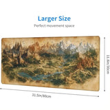 Game Map Gaming Mouse Pad Desk Pad Fantasy Treasure Map Ancient Scroll Mouse Pad Large Mousepad Extended Laptop Keyboard Mat Gaming Desk Pad Mouse Mat Office Computer Keyboard Laptop Home 31.5"X11.8"