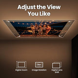 Gv50 | Laser Portable Projector, 500 Lms, Native 1080P, 4K Supported, Ceiling Projection, Tripod Base, Rotating Angle, Google Tv, Certified Netflix, Wifi & Bluetooth, Deep Woofer Built In Speaker