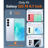 For Samsung Galaxy S25-Fe Case: Magnetic Clear Military Grade Drop Protection Anti Yellowing Cell Phone Cover - Rugged Shockproof Protective Bumper Transparent Phonecase
