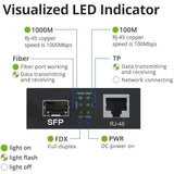 A Pair Of Gigabit Ethernet Bidi Media Converter, Singlemode Single Lc Fiber To Ethernet Rj45 Converter For 10/100/1000Base-Tx To 1000Base-Lx, Ul Certified, Up To 20-Km