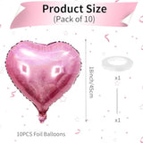 Light Pink Heart Balloons, 10Pcs Glitter Pink Heart Shape Balloons Foil, 18Inch Pastel Pink Love Heart Balloons For Girls Women Valentines Day, Wedding, Brithday, Baby Shower Party Decorations