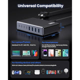 200W Usb C Charger Block,Gan Iv Charging Station 8 Ports,Qc4.0 Fast Charging Station Hub+Pd 65W Usb C Laptop Charger Adapter Compatible With Macbook Air/Pro,Dell,Iphone 16/15,Ipad,Steam Deck-Black