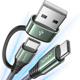 Newest 2-In-1 Charger Cable 2-Pack 6.6Ft, 3.1A C To C Fast Charging Cable Nylo