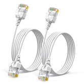2Pack Nylon Braided Cat6A Ethernet Cable-White,Ultra Slim Cat6 Ethernet Patch
