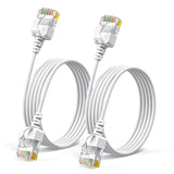 2Pack Nylon Braided Cat6A Ethernet Cable-White,Ultra Slim Cat6 Ethernet Patch