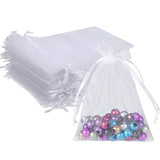 100Pcs 5X7 Inches White Organza Bags Christmas Drawstring Pouches Party Wedding Favor Bags Goodie Bags(White 5X7)