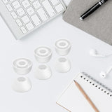 Replacement Ear Caps Cover Compatible With Huawei Freebuds 6I/5I Eartips, Soft Silicone Ear Tips Earbuds Cushions Tip Covers For Huawei Freebuds 6I/5I/4I, 3 Sizes 6 Pairs (White)