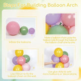 131Pcs Wildflower Floral Balloon Arch Garland Kit With Purple Dusty Pink Sage Green Light Pink Mustard Yellow Latex Balloons For Baby In Bloom Wildflower Graden Baby Shower Party Decorations