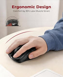 Wireless Mouse Bt5.0/3.0 & 2.4G, 6 Buttons, 5 Level 4000Dpi Bluetooth Mouse, 18 Months Battery, Portable Optical Computer Mice For Laptop, Pc, Chromebook, Windows, Mac-Black
