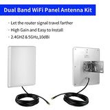 Outdoor 15Dbi Dual Band Wifi 2.4Ghz 5Ghz 5.8Ghz Long-Range Directional Panel Antenna With 10Ft Cable For Wifi Router Wireless Network Card Security Ip Camera Video Surveillance Monitor,