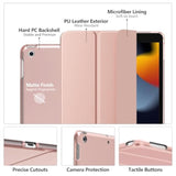Moko Case For 10.2 9Th Generation 2021/ 8Th Generation 2020/ 7Th Generation 2019, Slim Stand Hard Back Shell Smart Cover Case For 10.2 Inch, Auto Wake/Sleep, Rose Gold