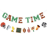 Game Time Football Banner Garland & Decor For Football Party, Sports, Baby Shower & Birthday Party Supplies