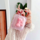 Cute Airpods 3Rd Gen Clear Case, Girly 3D Bow Design Soft Tpu Protective Shockproof Kawaii Airpods 3Rd Generation Skin Cover With Cleaner Kit & Keychain Girls Women For Apple Ipod 3 Gen - Pink Bow