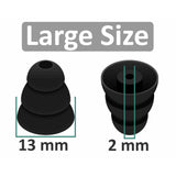 Large Size 6 Pairs Triple Flange Compatible With Shure Se215 Pro Ear Tips, Noise Reduce With 2Mm Connector Hole Eartips Earbuds Compatible With Etymotic Research/Klipsch/Westone - L Black