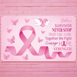 Breast Cancer Awareness Banner Decorations - Pink Ribbon Backdrop Hope Background Party Supplies Decors