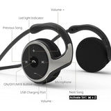 Behind The Head Headphones, Bluetooth 5.0 Neckband Around Head Headphones Lightweight Small Foldable Wireless Sports Sweatproof Headset With Microphone & Carrying Case (Black)
