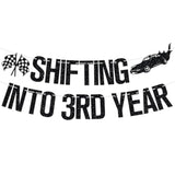 Shifting Into 3Rd Year Banner For Boy Girl, Racing Car Theme Birthday Party Decorations For 3 Years Old, Happy 3Rd Birthday Party Decorations Supplies