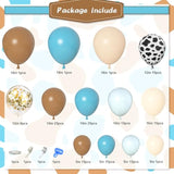 170Pcs Blue Cowboy Balloons Garland Arch Kit, Blue Brown Neutral Blush Confetti Cow Print Balloons For Baby Shower Western Cowboy Birthday Cowgirl Bachelor Farm Animal Theme Party Decoration Supplies
