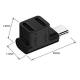 xiwai USB3.1 Type C Male to Dual Female Power Data Splitter Adapter Up Angled