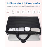 BAGSMART 15-16 inch Laptop Sleeve Bag with Strap, Puffy Padded Laptop Case with Pocket, Portable MacBook Air/Pro 15 inch Case for Women, Repellent Protective Sleeve Compatible with Dell, HP, Black