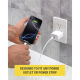 Scosche PowerVolt 20W USB-C Charger Block, Type-C Charger Fast Charging Power Adapter Plug Compatible with Apple iPhone 16/15/14/13/12 Series, iPad and Android, Cell Phone Wall Chargers 2 Pack, White