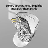 Cca Cra In Ear Monitor Headphones, Ultra-Thin Diaphragm Dynamic Driver Super Bass Clear Sound Gaming Earbuds Wired Iem Earphones With Detachable Cable, In Ears For Singers Musician Dj Stage (White)