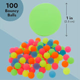 100 Pack Bouncy Balls For Kids Bulk - 1 Inch/ 25Mm Rubber Super Bounce Balls For Birthday Party Favors, Prizes, Gifts (Neon) - Neon Party Favors