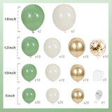 Sage Green White Sand Balloon Arch Kit, Green Beige Gold Metallic Balloons Garland Kit With Gold Confetti Balloons For Birthday Wedding Baby Showr Bridal Shower Bachelorette Party Decorations…