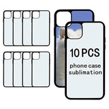 10 Pcs Heat Press Blank Phone Case For Iphone 14 6.1 Inch,Matte Black Soft Rubber Protective Shockproof Blanks Case