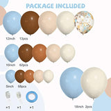 Boho Teddy Bear Balloon Arch Kit: Brown & Blue, 148-Piece