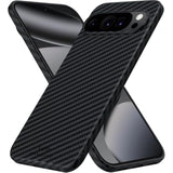 For Google Pixel 10 Pro Xl Case Slim Thin Carbon Fiber Design Phone Cover, Caseless Feel, Matte Anti-Scratch Shockproof Enhanced Grip Minimalist Striped Case For Google Pixel 10 Xl,Black
