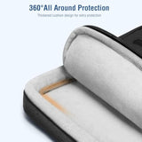 MOSISO 360 Protective Laptop Case 13.3 inch, 13-14 inch Laptop Sleeve Compatible with MacBook Air 13.6/Pro 13/Pro 14,HP Dell ASUS Lenovo, Side Open Carrying Bag with 4 Accessory Pockets & Belt, Black