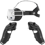 Silicone Head Strap And Controller Grip Case Bundle Compatiable For Meta Quest 3S Accessories Duo Active Strap Replacement With Magnetic Grip