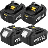 18V 6.0Ah Replace Battery For Makita , 4 Packs 6000Mah Lithium Replacement Battery With Led Indicator Compatible With Makita 18 Volt Bl1850 Bl1840 Bl1830 Cordless Power Tools And Charger