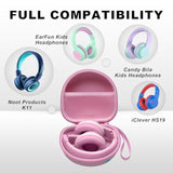 Kids Headphones Case Compatible With Iclever Hs19 / Bth12 / Candy Bila/Midola Md-B01 / Noot Products/Earfun/Imyb Foldable Kid Headphone(Pink Star) - Case Only
