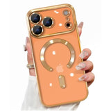 Clear Magnetic Case for iPhone 17 Pro Max - Gold, Compatible with MagSafe, Built-in Camera Lens Protector, Soft Slim Phone Case Cover for 6.9" iPhone 17 Pro Max