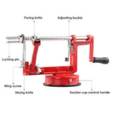 Apple Peeler Corer, Long Lasting Chrome Cast Magnesium Alloy Apple Peeler Slicer Corer With Stainless Steel Blades And Powerful Suction Base For Apples And Potato(Red)