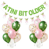 A Tini Bit Older Banner Martini Garland 12In Balloons With Diy Bow Ribbon For Martini Themed Birthday Decorations Espresso A Tiny Bit Older Birthday Martinis Party Decor (Green Pink)