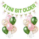 A Tini Bit Older Banner Martini Garland 12In Balloons With Diy Bow Ribbon For Martini Themed Birthday Decorations Espresso A Tiny Bit Older Birthday Martinis Party Decor (Green Pink)
