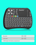 Bluetooth Mini Keyboard With Touchpad, 2.4G Mini Wireless Keyboard And Mouse With Ir Learning Support, Cyclic Rgb Backlit, Rechargeable For Pc, Smart Tv, Laptop, Android Tv Box Type-C