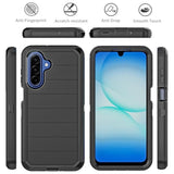 Heavy Duty 3-Layer Military Grade Rugged Full Body Protection Case for Samsung Galaxy A17 5G with Belt Clip Holster & Kickstand, Black
