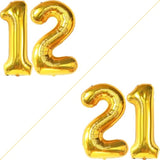 , Big Gold 12 Balloon Number - 40 Inch | 12 Number Balloons, 12Th Birt