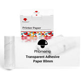 Transparent Adhesive Thermal Sticker Paper Printer Paper 77Mm, Compatible With M03/M03As/M04S/M04As Sticky Note Printer, Black Text, 3 Rolls, Suitable For Notes, List, Pattern, Sticker