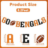 Go Bengals Banner - Football Game Day Party Banner, Bengals Fans, Sports Theme Party Decor Black Orange Glitter