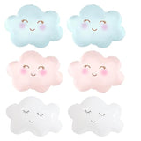 6Pcs Cloud Balloons Foil Mylar Smile Cloud Balloons For Baby Shower And Birthday Party Decorations Supplies
