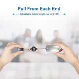 2 Pack Mini Retractable Cable Usb Optical Mouse, Silver, Unisex